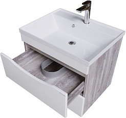 Grossman Мебель для ванной Талис 60 подвесная бетон пайн/белая – фотография-5